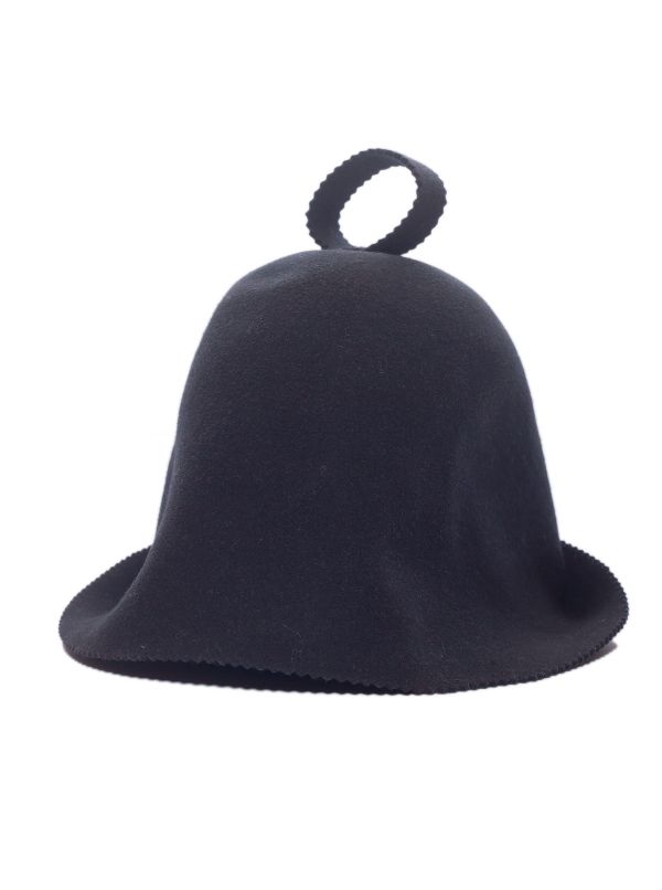 Bezszwowa czapka do sauny 100% wełna - antracyt