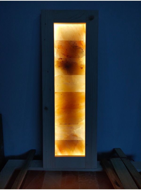 Panel solny oświetleniowy - prostokątny LED rama świerk - wym. 92x32,5cm