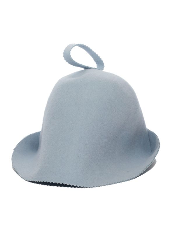 Bezszwowa czapka do sauny 100% wełna - jasnoniebieska
