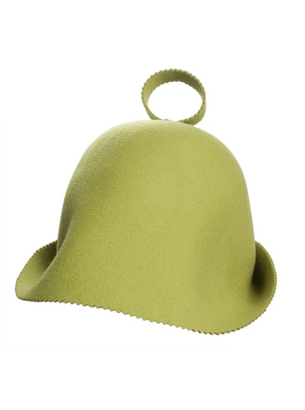 Bezszwowa czapka do sauny 100% wełna - zielona