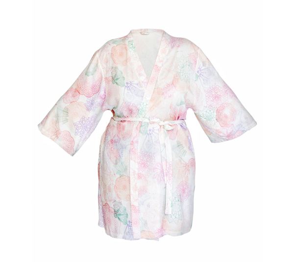 Szlafrok/kimono bambusowe - boho róż by Lullalove
