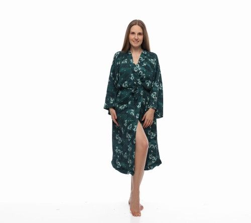 Szlafrok - Kimono bambusowe MIDI - smoki by Lullalove