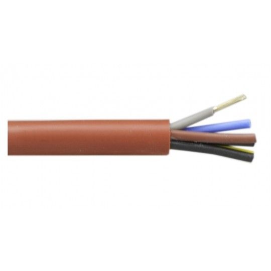 Przewód silikonowy SIHF 180°C 300/500V 5x2,5 ciepłoodporny LSOH ceglasty linka TKD