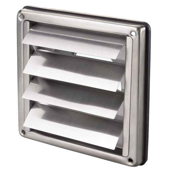 Kratka metalowa z kołnierzem z ruchomą żaluzją grawitacyjną 180x180 mm fi 125 mm