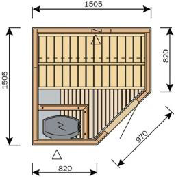 Sauna Harvia Variant Formula 1,5m x 1,5m  S1515R L