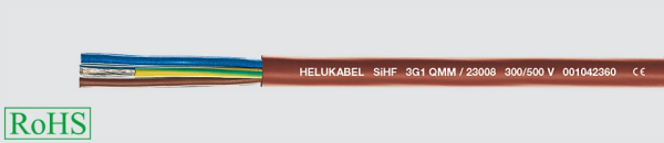 Kabel silikonowy SIHF 180°C 300/500V 3x1,5 ciepłoodporny bezhalogenowy ceglasty linka Helukable