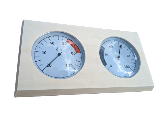 Termo-higrometr w drewnie osiki ZG-006