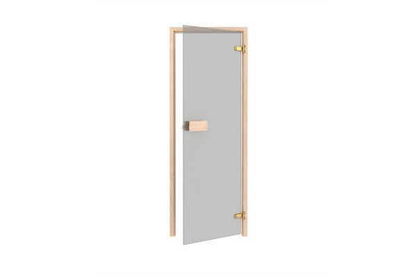 Drzwi do sauny Thermo osika 7x19 Classic Slim szkło szare