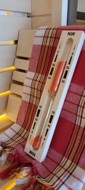 Klepsydra do sauny prostokątna Osika KL-003 15 min czerwony piasek
