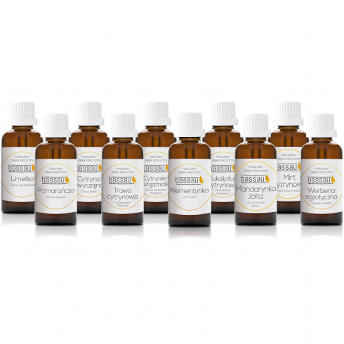 Zestaw olejków Bassau CITRUS AROMA w drewnianym etui 10x15ml