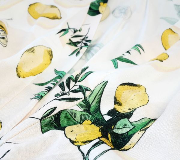 Szlafrok - Kimono bambusowe - Cytryny by Lullalove