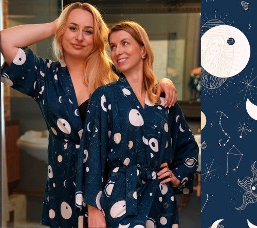 Szlafrok - Kimono bambusowe - konstelacje  by Lullalove