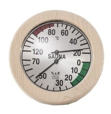 Termo-higrometr saunowy w ramce drewnianej Eliga 170mm