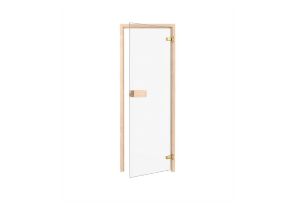 Drzwi do sauny Thermo osika 7x19 Classic Slim szkło bezbarwne