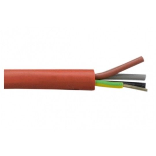 Przewód w silikonie SIHF 180°C 4x0,75mm2 ceglasty 300/500V ciepłoodporny bezhalogenowy linka Helukabel