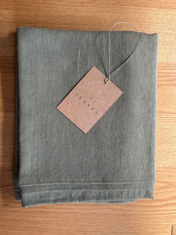 Lniany ręcznik do sauny oliwkowy - 100% LEN 90x170 LENNEA