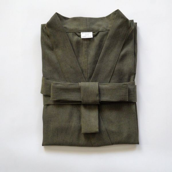 Lniany szlafrok / kimono LENNEA khaki