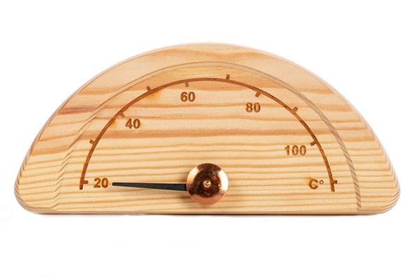 SAUNASUOMI Termometr do sauny w kształcie półksiężyca - sosna