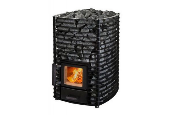 Piec opalany drewnem Narvi Velvet 20 Black z kompletem kamieni