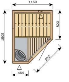 Sauna Harvia Variant Formula 1,15m x 1,5m  S1215 R L