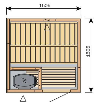 Sauna Harvia Variant Formula 1,5m x 1,5m  S1515