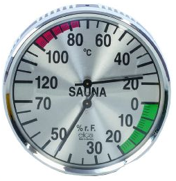 Termo-higrometr saunowy chromowany Eliga okrągły 135mm