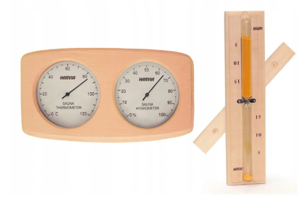 Termohigrometr i klepsydra Harvia - zestaw do sauny