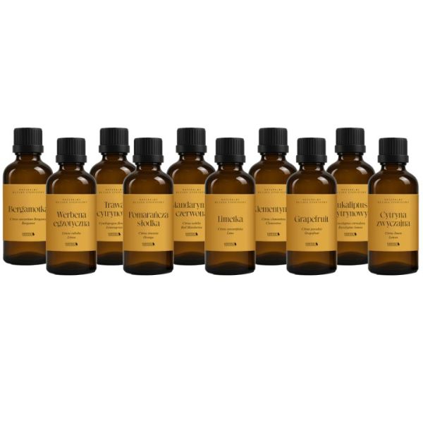 Zestaw olejków Bassau CITRUS AROMA w drewnianym etui 10x15ml